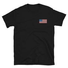 Load image into Gallery viewer, American Flag Embroidered Short-Sleeve Unisex T-Shirt (left chest)
