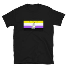 Load image into Gallery viewer, Every Kiss Begins with Gay (non-binary pride flag) - Short-Sleeve Unisex T-Shirt
