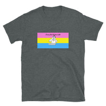 Load image into Gallery viewer, Every Kiss Begins with Gay (pan pride flag) - Short-Sleeve Unisex T-Shirt
