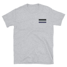 Load image into Gallery viewer, Ace Pride Flag Embroidered Short-Sleeve Unisex T-Shirt (left chest)
