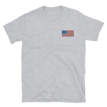 Load image into Gallery viewer, American Flag Embroidered Short-Sleeve Unisex T-Shirt (left chest)
