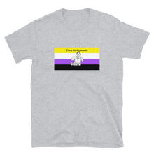 Load image into Gallery viewer, Every Kiss Begins with Gay (non-binary pride flag) - Short-Sleeve Unisex T-Shirt
