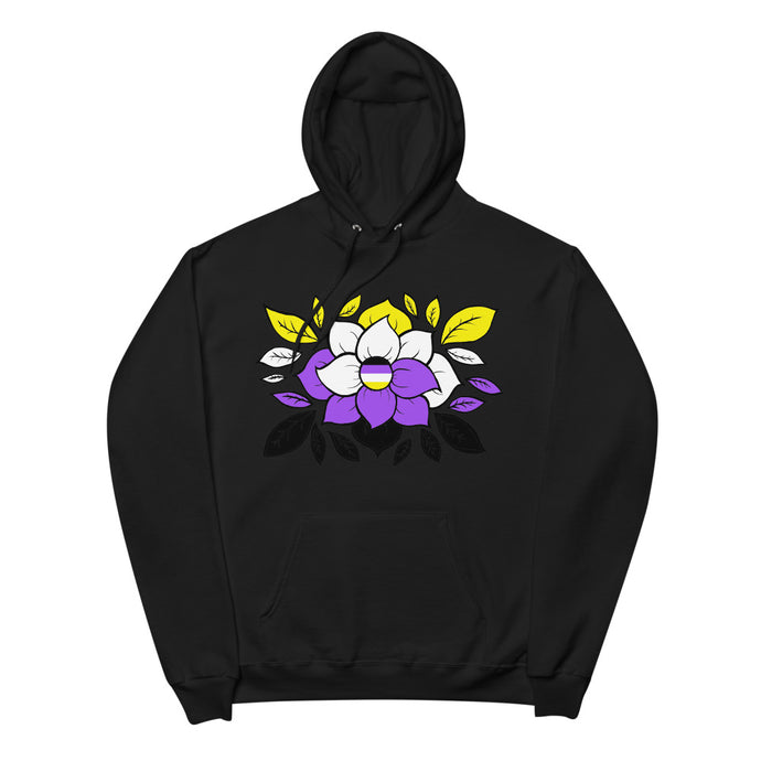 Non-Binary Flowers - Unisex fleece hoodie