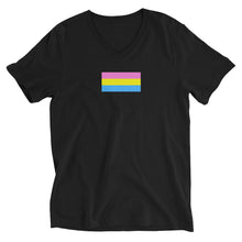 Load image into Gallery viewer, Pan Pride Flag - Unisex Short Sleeve V-Neck T-Shirt

