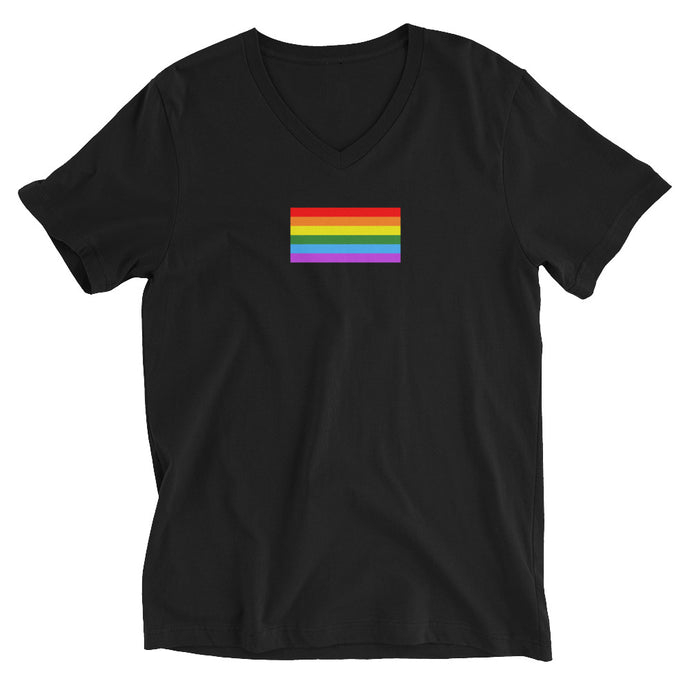 Gay Pride Flag - Unisex Short Sleeve V-Neck T-Shirt