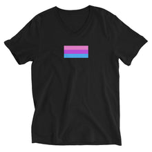 Load image into Gallery viewer, Bi Pride Flag - Unisex Short Sleeve V-Neck T-Shirt
