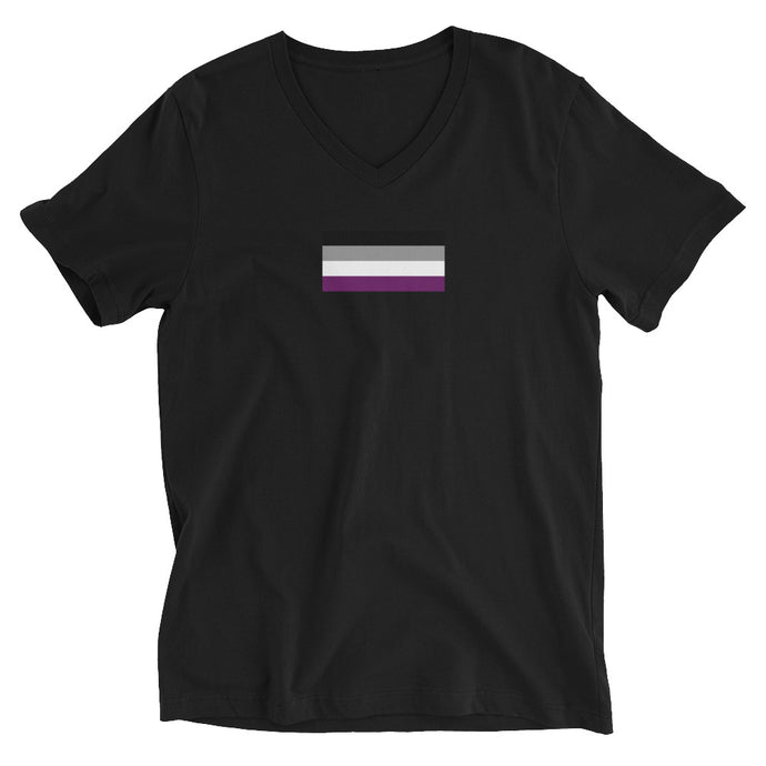 Ace Pride Flag - Unisex Short Sleeve V-Neck T-Shirt