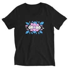 Load image into Gallery viewer, Trans Flowers - Unisex Short Sleeve V-Neck T-Shirt
