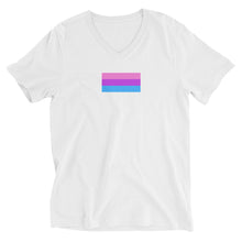 Load image into Gallery viewer, Bi Pride Flag - Unisex Short Sleeve V-Neck T-Shirt
